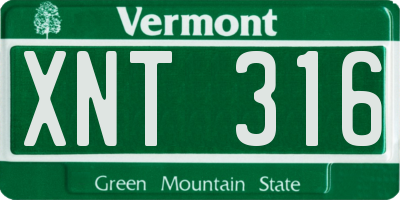 VT license plate XNT316
