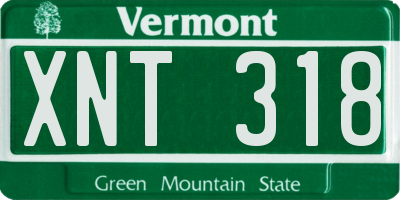 VT license plate XNT318