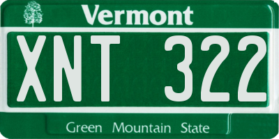 VT license plate XNT322