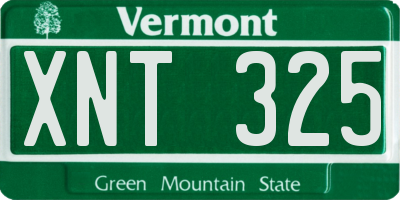 VT license plate XNT325