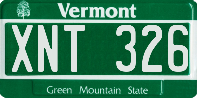 VT license plate XNT326