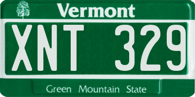 VT license plate XNT329