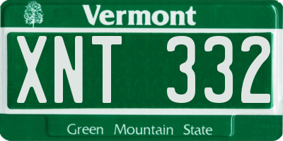 VT license plate XNT332