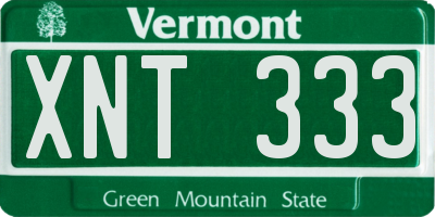 VT license plate XNT333