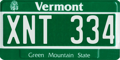 VT license plate XNT334