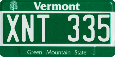VT license plate XNT335
