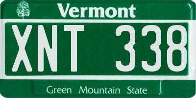 VT license plate XNT338