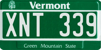 VT license plate XNT339