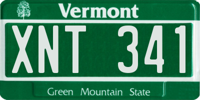 VT license plate XNT341