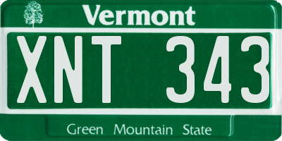 VT license plate XNT343