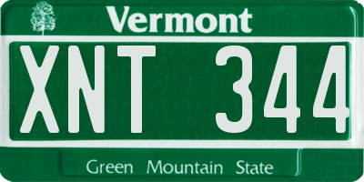 VT license plate XNT344