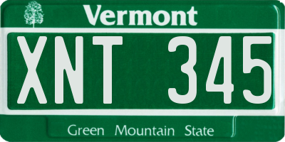 VT license plate XNT345