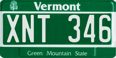 VT license plate XNT346