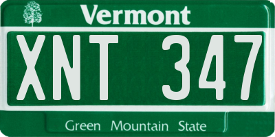VT license plate XNT347