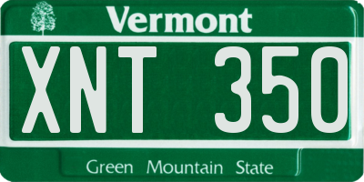 VT license plate XNT350