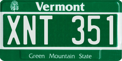 VT license plate XNT351