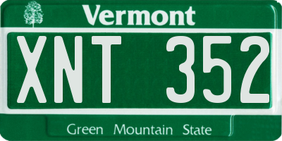 VT license plate XNT352