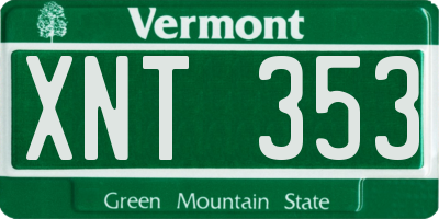 VT license plate XNT353