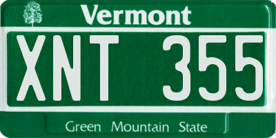 VT license plate XNT355