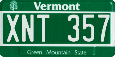 VT license plate XNT357