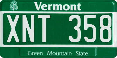 VT license plate XNT358