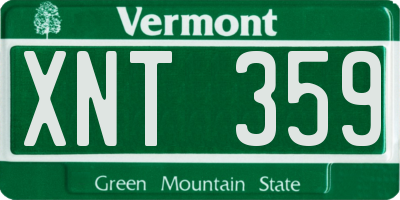 VT license plate XNT359