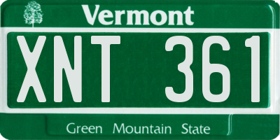 VT license plate XNT361