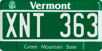 VT license plate XNT363