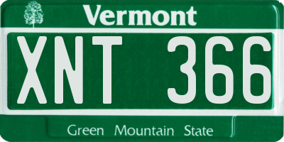 VT license plate XNT366
