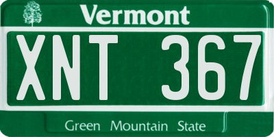 VT license plate XNT367