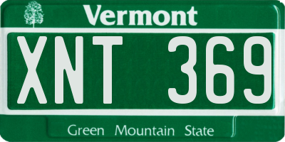 VT license plate XNT369