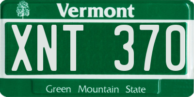 VT license plate XNT370