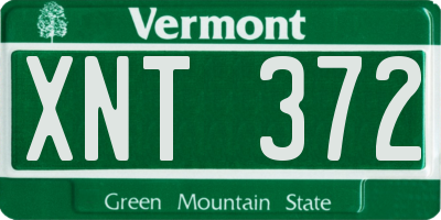 VT license plate XNT372