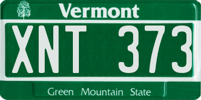 VT license plate XNT373