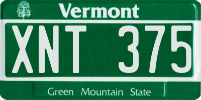 VT license plate XNT375