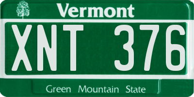 VT license plate XNT376