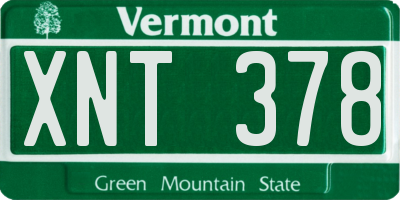 VT license plate XNT378