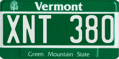 VT license plate XNT380