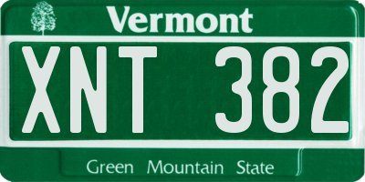 VT license plate XNT382