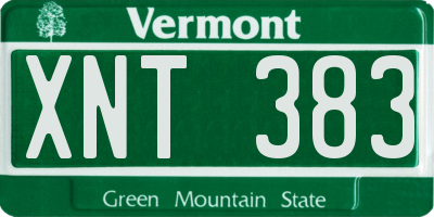 VT license plate XNT383
