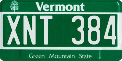 VT license plate XNT384