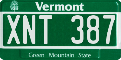 VT license plate XNT387