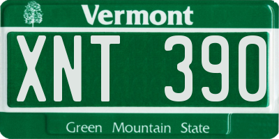 VT license plate XNT390
