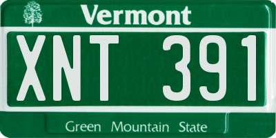 VT license plate XNT391