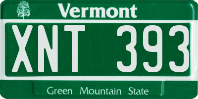 VT license plate XNT393