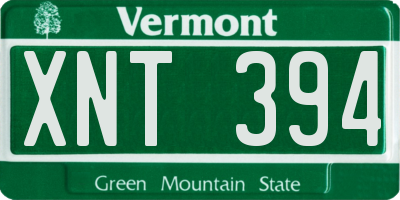 VT license plate XNT394