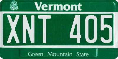 VT license plate XNT405