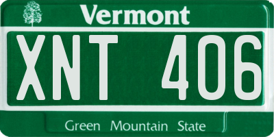 VT license plate XNT406