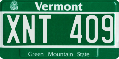 VT license plate XNT409