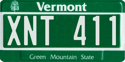 VT license plate XNT411